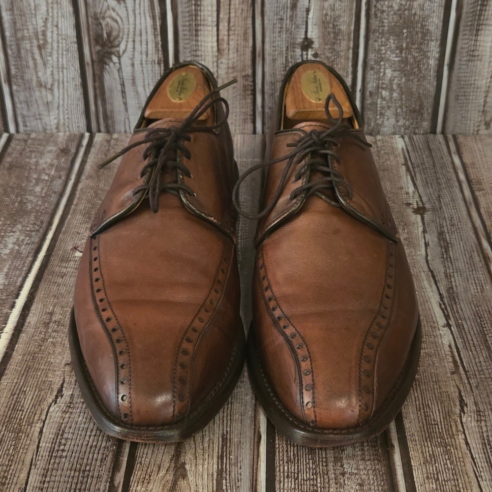 8 D Mens Allen Edmonds Wendell Brown Leather Bicycle Toe Brogue Oxfords Shoes